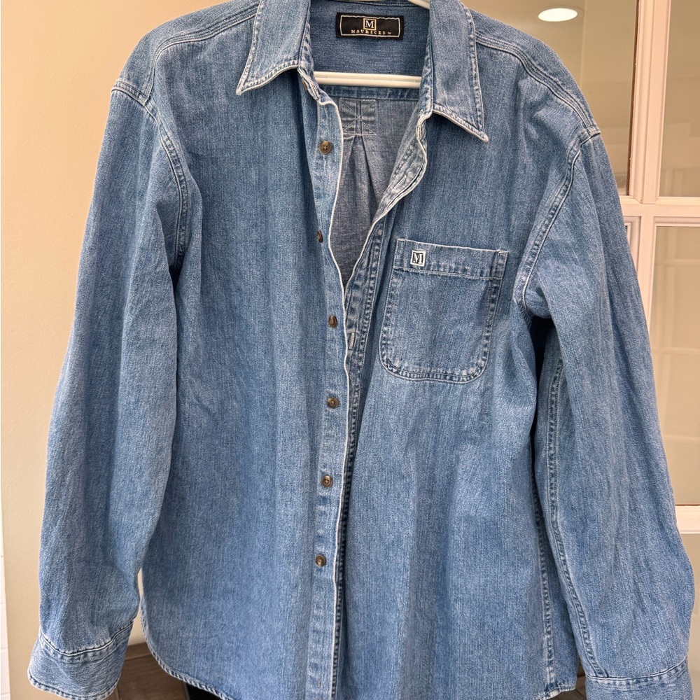 Maurices Blue Button Down Denim Shirt
